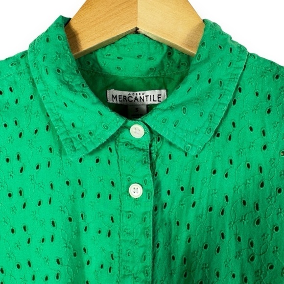 4 for $40 SALE! J Crew Mercantile Eyelet Tie-Front Dress, Apple Green, Size S - Picture 12 of 15